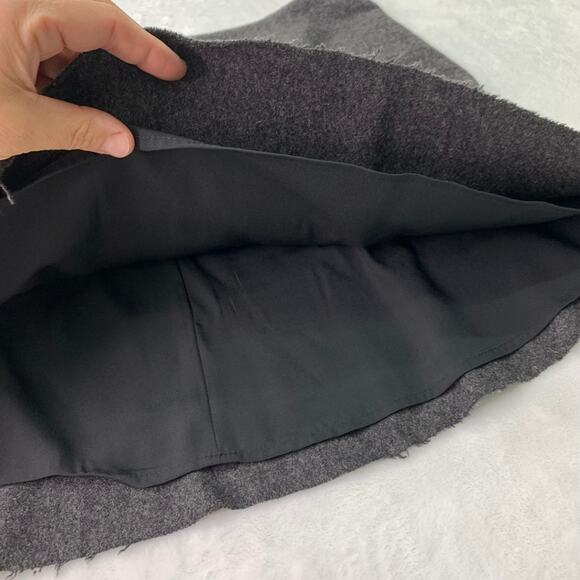 Madewell Size 10 Boulevard A-Line Flare Micro Mini Skirt Gray Wool Skirt - Picture 5 of 6